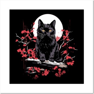 Cottagecore Goth Kawaii Anime Cat Gifts Men Girls Womens Cat Posters and Art